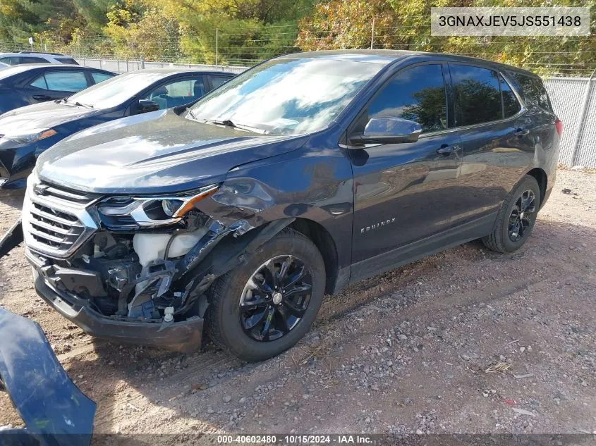 2018 Chevrolet Equinox Lt VIN: 3GNAXJEV5JS551438 Lot: 40602480