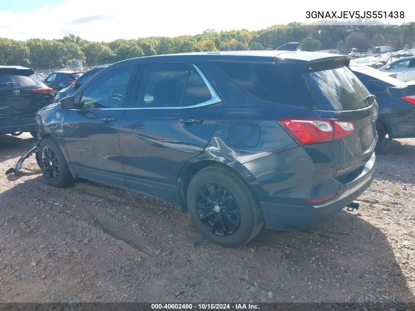 2018 Chevrolet Equinox Lt VIN: 3GNAXJEV5JS551438 Lot: 40602480