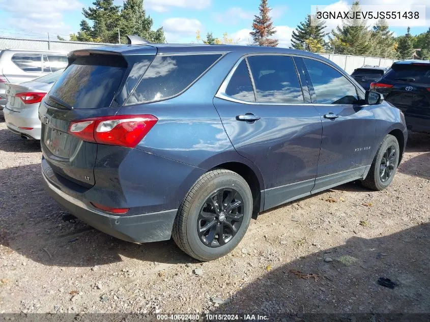 2018 Chevrolet Equinox Lt VIN: 3GNAXJEV5JS551438 Lot: 40602480