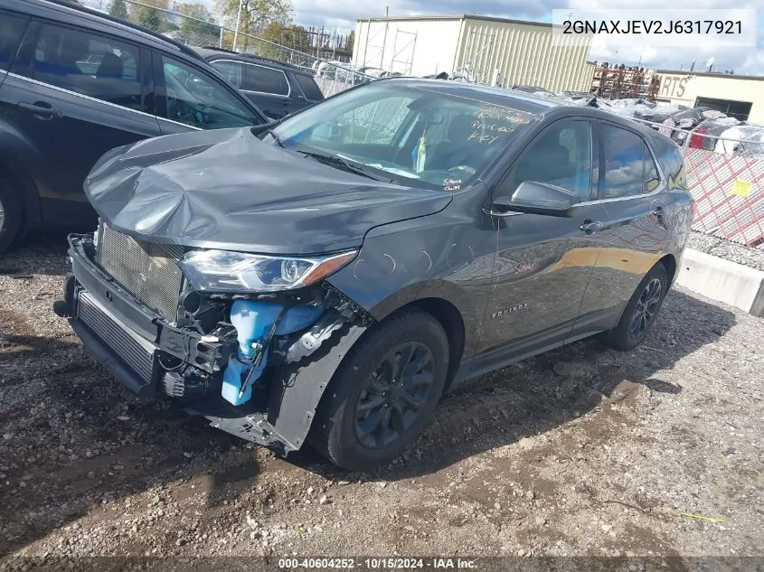 2018 Chevrolet Equinox Lt VIN: 2GNAXJEV2J6317921 Lot: 40604252