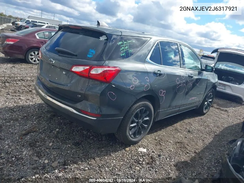 2018 Chevrolet Equinox Lt VIN: 2GNAXJEV2J6317921 Lot: 40604252