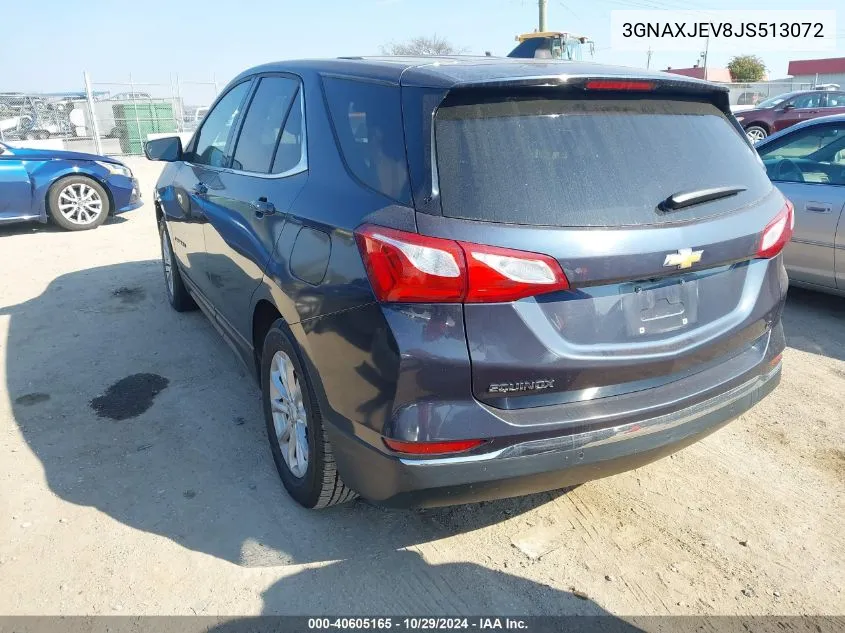 2018 Chevrolet Equinox Lt VIN: 3GNAXJEV8JS513072 Lot: 40605165