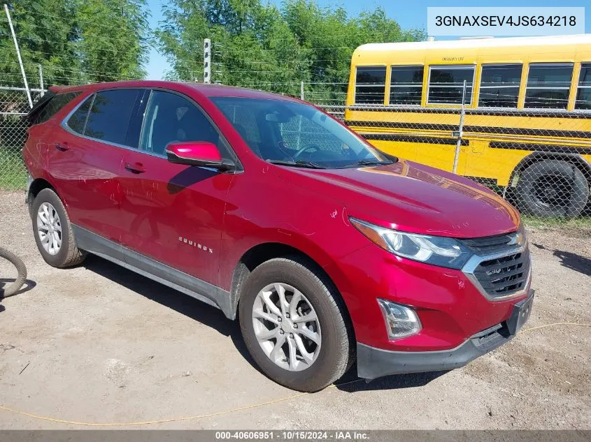 2018 Chevrolet Equinox Lt VIN: 3GNAXSEV4JS634218 Lot: 40606951