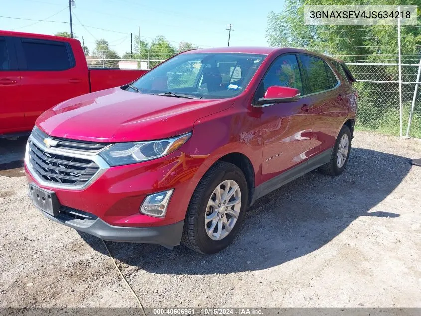 2018 Chevrolet Equinox Lt VIN: 3GNAXSEV4JS634218 Lot: 40606951