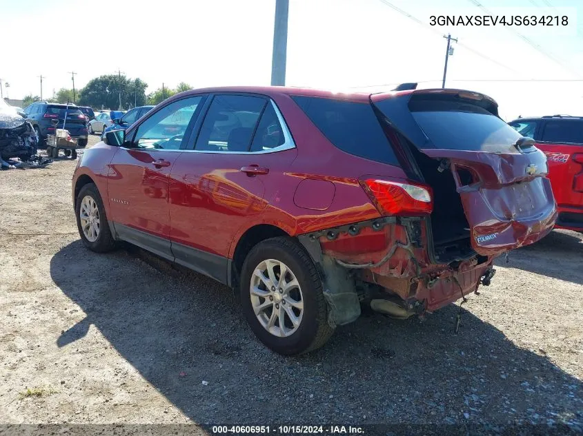 2018 Chevrolet Equinox Lt VIN: 3GNAXSEV4JS634218 Lot: 40606951