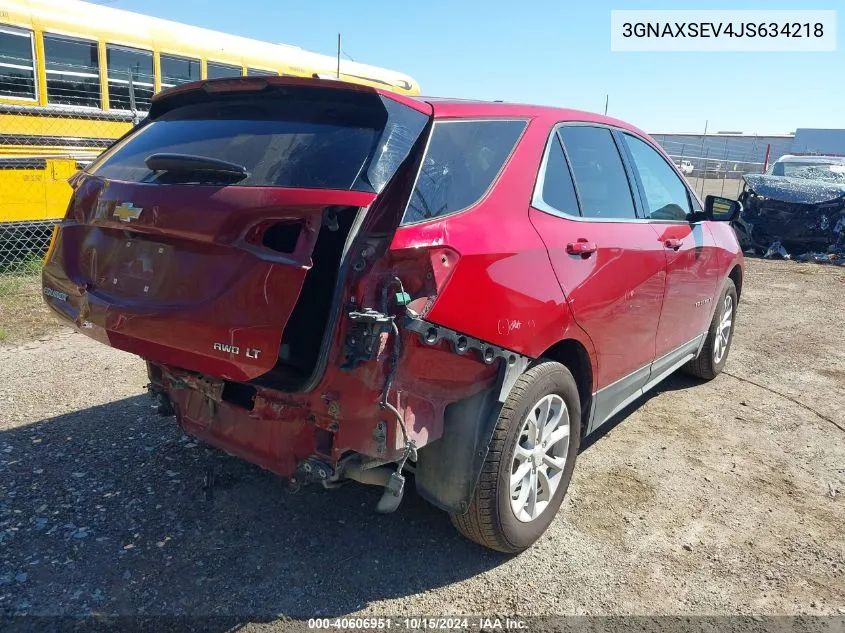 2018 Chevrolet Equinox Lt VIN: 3GNAXSEV4JS634218 Lot: 40606951