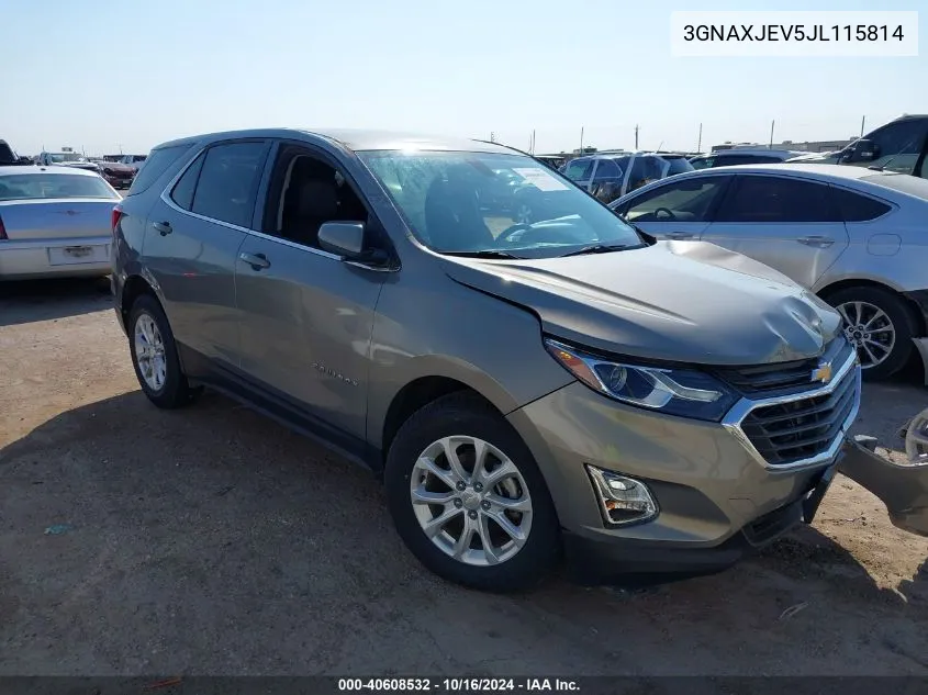 2018 Chevrolet Equinox Lt VIN: 3GNAXJEV5JL115814 Lot: 40608532