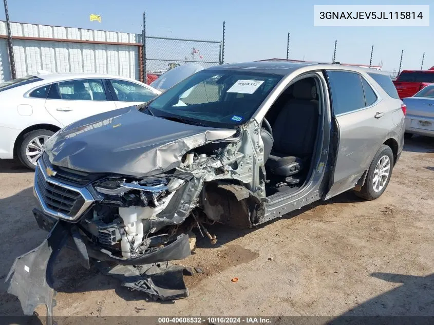 2018 Chevrolet Equinox Lt VIN: 3GNAXJEV5JL115814 Lot: 40608532