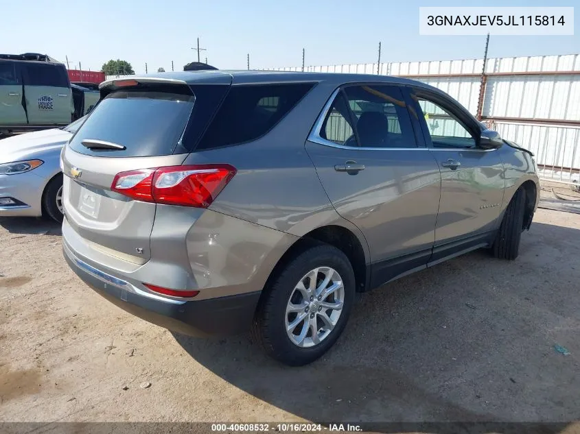 2018 Chevrolet Equinox Lt VIN: 3GNAXJEV5JL115814 Lot: 40608532