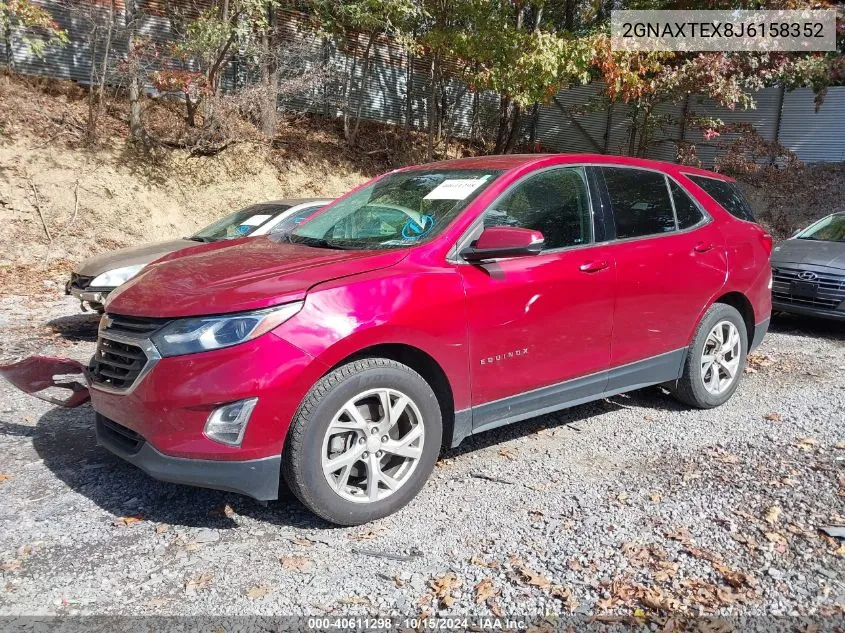 2018 Chevrolet Equinox Lt VIN: 2GNAXTEX8J6158352 Lot: 40611298