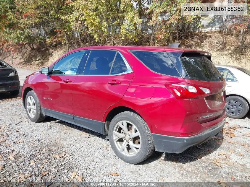 2018 Chevrolet Equinox Lt VIN: 2GNAXTEX8J6158352 Lot: 40611298