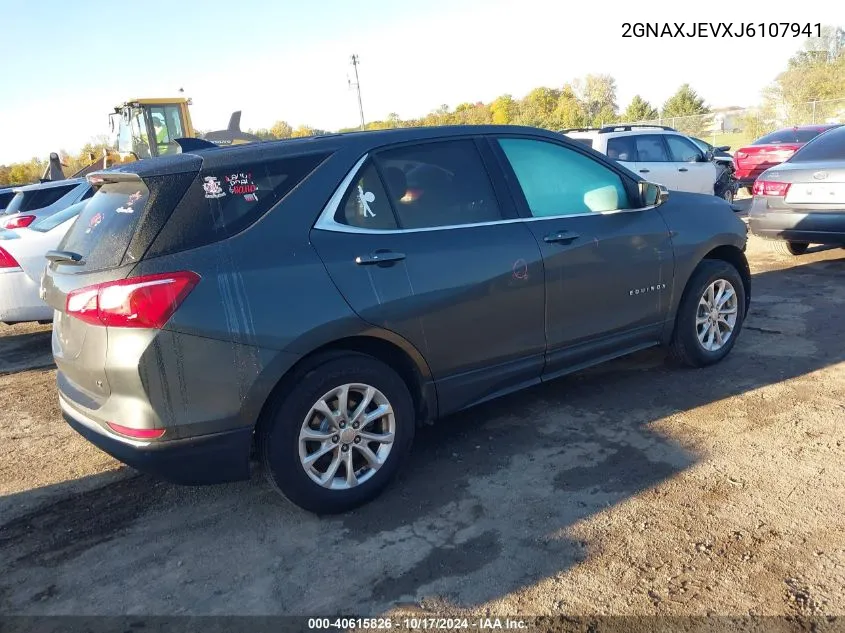 2018 Chevrolet Equinox Lt VIN: 2GNAXJEVXJ6107941 Lot: 40615826