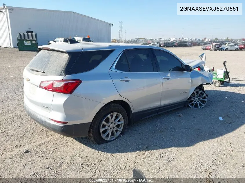 2018 Chevrolet Equinox Lt VIN: 2GNAXSEVXJ6270661 Lot: 40622731