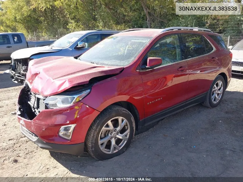 2018 Chevrolet Equinox Lt VIN: 3GNAXKEXXJL383538 Lot: 40623615