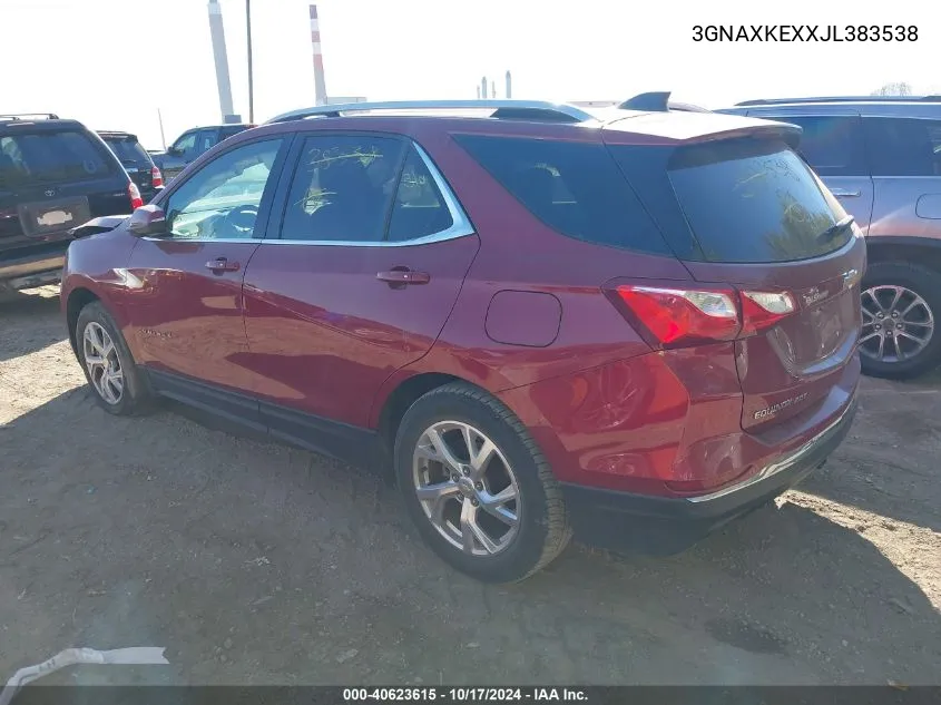 2018 Chevrolet Equinox Lt VIN: 3GNAXKEXXJL383538 Lot: 40623615