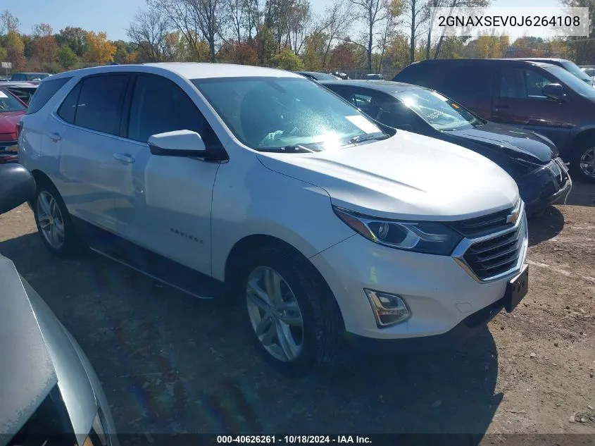 2018 Chevrolet Equinox Lt VIN: 2GNAXSEV0J6264108 Lot: 40626261