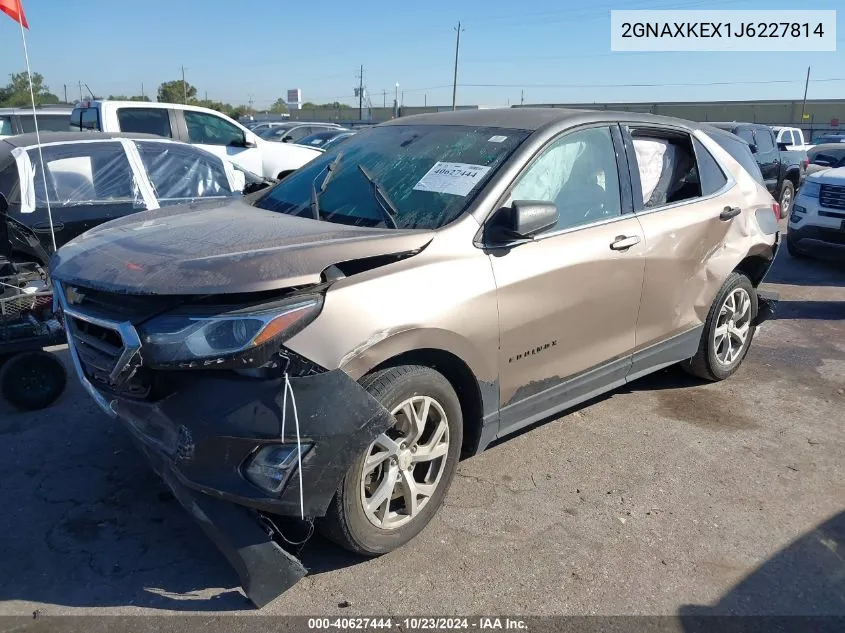 2018 Chevrolet Equinox Lt VIN: 2GNAXKEX1J6227814 Lot: 40627444