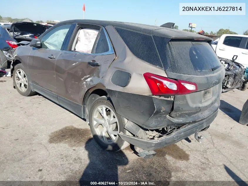 2018 Chevrolet Equinox Lt VIN: 2GNAXKEX1J6227814 Lot: 40627444