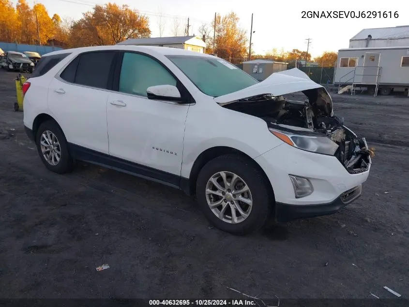 2018 Chevrolet Equinox Lt VIN: 2GNAXSEV0J6291616 Lot: 40632695