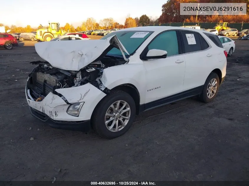 2018 Chevrolet Equinox Lt VIN: 2GNAXSEV0J6291616 Lot: 40632695