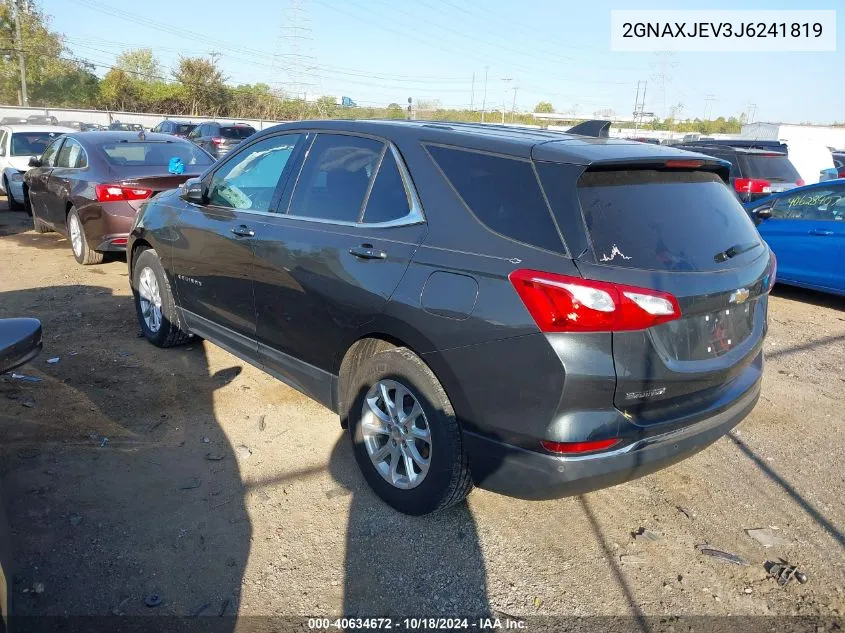 2018 Chevrolet Equinox Lt VIN: 2GNAXJEV3J6241819 Lot: 40634672