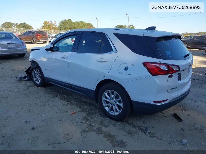 2018 Chevrolet Equinox Lt VIN: 2GNAXJEV7J6268893 Lot: 40647632