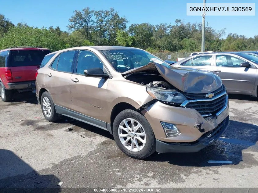 2018 Chevrolet Equinox Ls VIN: 3GNAXHEV7JL330569 Lot: 40650083