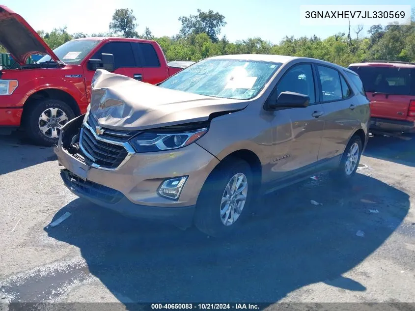 2018 Chevrolet Equinox Ls VIN: 3GNAXHEV7JL330569 Lot: 40650083