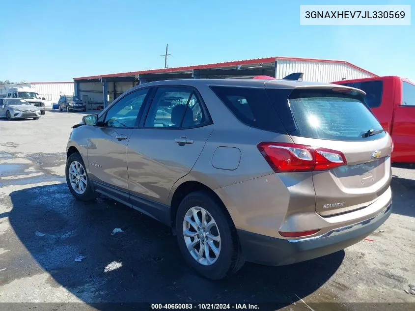 2018 Chevrolet Equinox Ls VIN: 3GNAXHEV7JL330569 Lot: 40650083