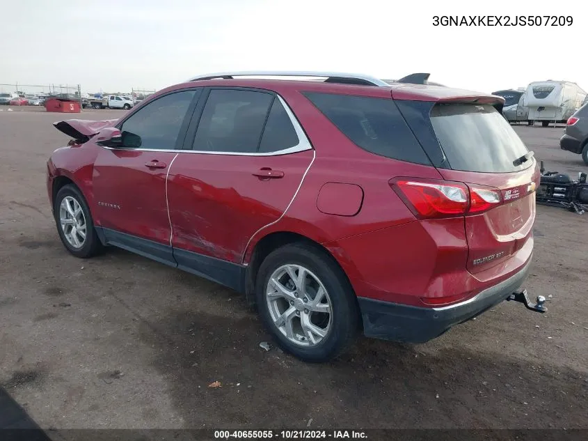 2018 Chevrolet Equinox Lt VIN: 3GNAXKEX2JS507209 Lot: 40655055