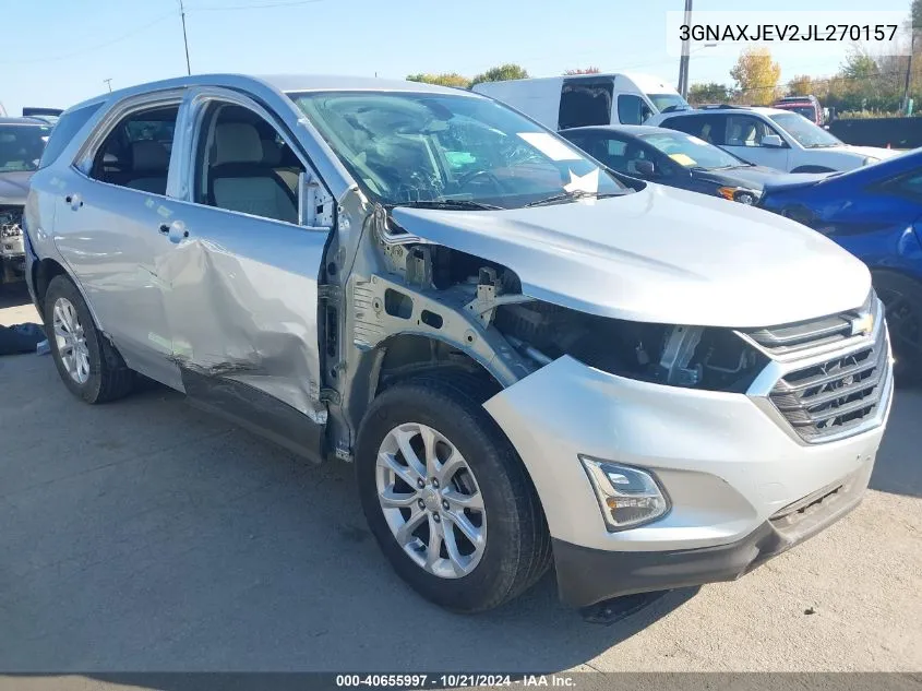 2018 Chevrolet Equinox Lt VIN: 3GNAXJEV2JL270157 Lot: 40655997