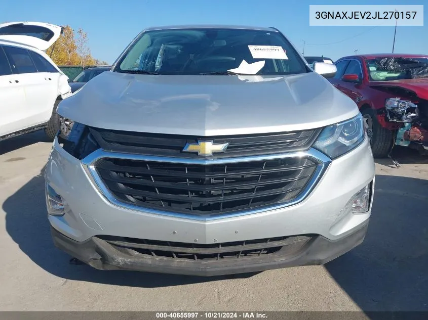 2018 Chevrolet Equinox Lt VIN: 3GNAXJEV2JL270157 Lot: 40655997