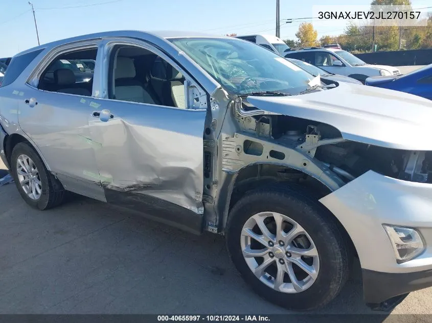 2018 Chevrolet Equinox Lt VIN: 3GNAXJEV2JL270157 Lot: 40655997