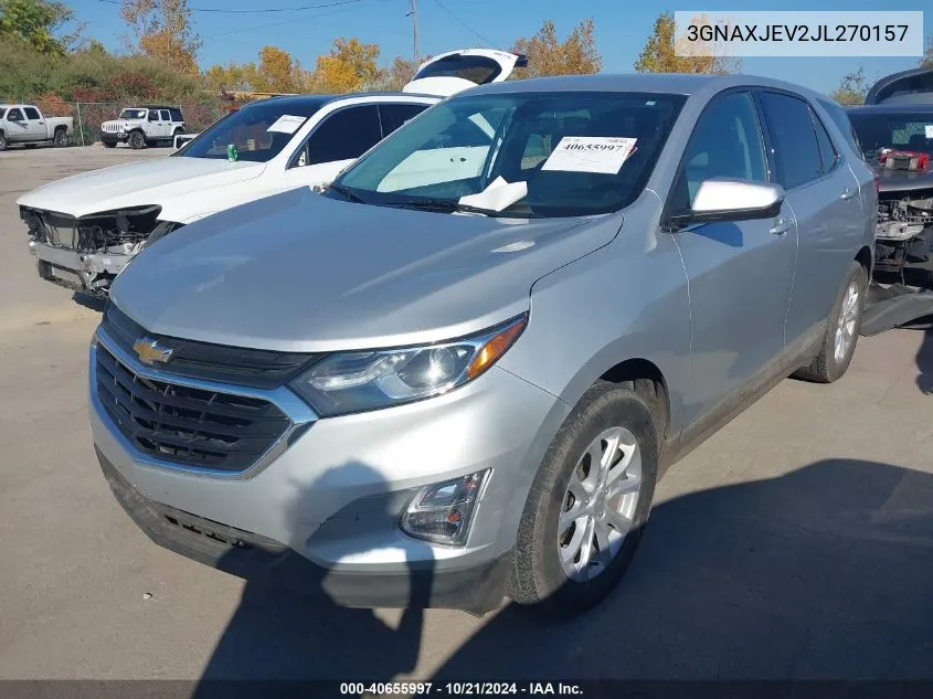 2018 Chevrolet Equinox Lt VIN: 3GNAXJEV2JL270157 Lot: 40655997