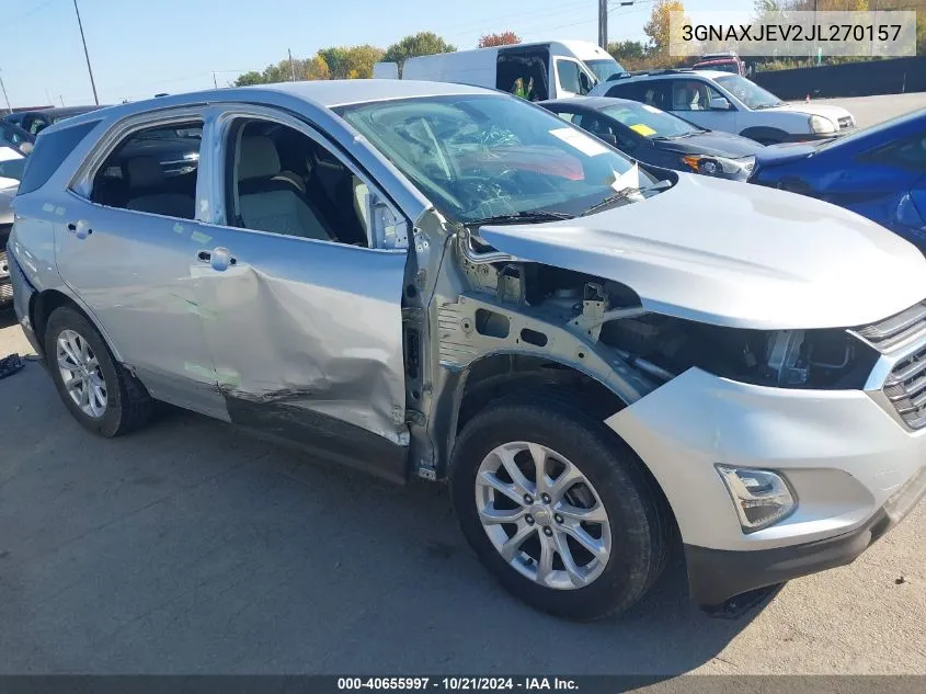 2018 Chevrolet Equinox Lt VIN: 3GNAXJEV2JL270157 Lot: 40655997