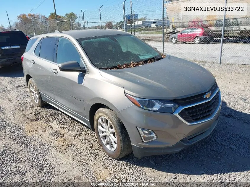 2018 Chevrolet Equinox Lt VIN: 3GNAXJEV0JS533722 Lot: 40660872