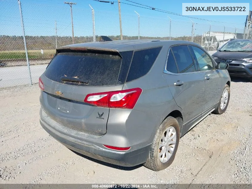 2018 Chevrolet Equinox Lt VIN: 3GNAXJEV0JS533722 Lot: 40660872