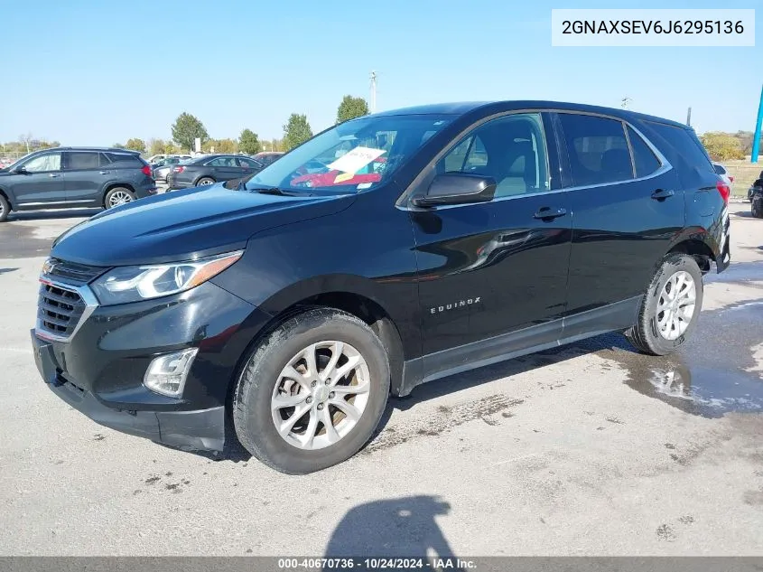 2018 Chevrolet Equinox Lt VIN: 2GNAXSEV6J6295136 Lot: 40670736