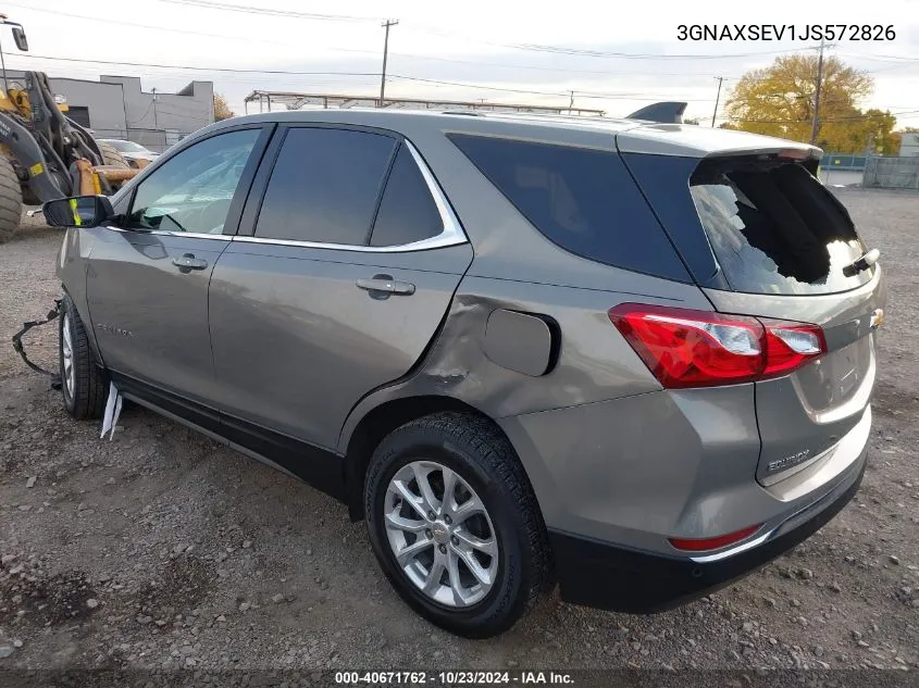 2018 Chevrolet Equinox Lt VIN: 3GNAXSEV1JS572826 Lot: 40671762