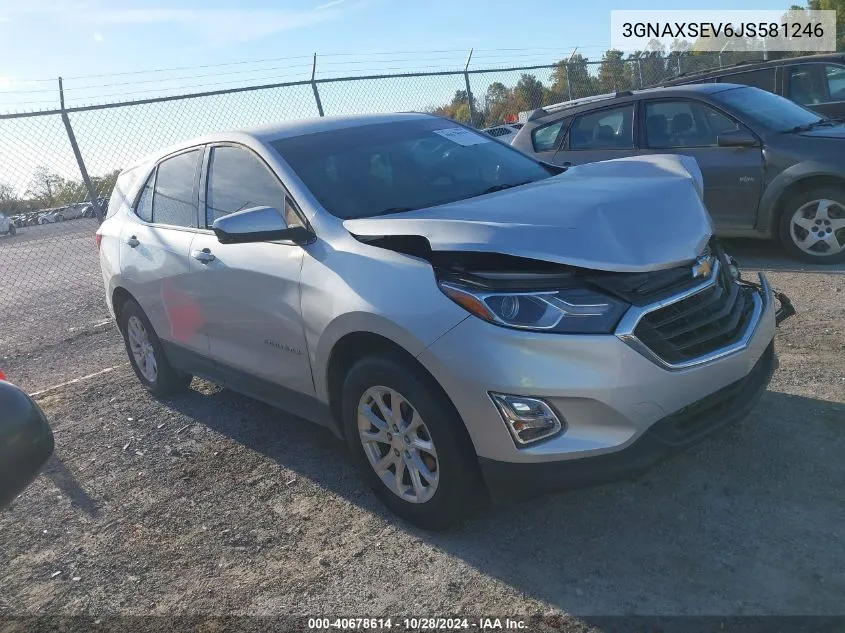 2018 Chevrolet Equinox Lt VIN: 3GNAXSEV6JS581246 Lot: 40678614