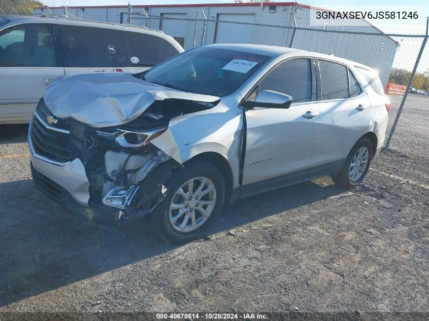 2018 Chevrolet Equinox Lt VIN: 3GNAXSEV6JS581246 Lot: 40678614