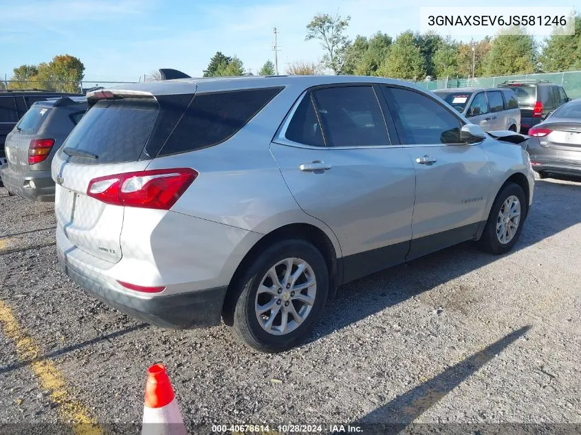 2018 Chevrolet Equinox Lt VIN: 3GNAXSEV6JS581246 Lot: 40678614