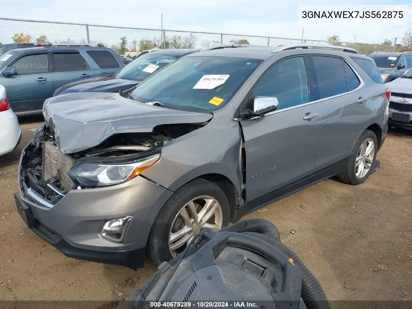 2018 Chevrolet Equinox Premier VIN: 3GNAXWEX7JS562875 Lot: 40679289