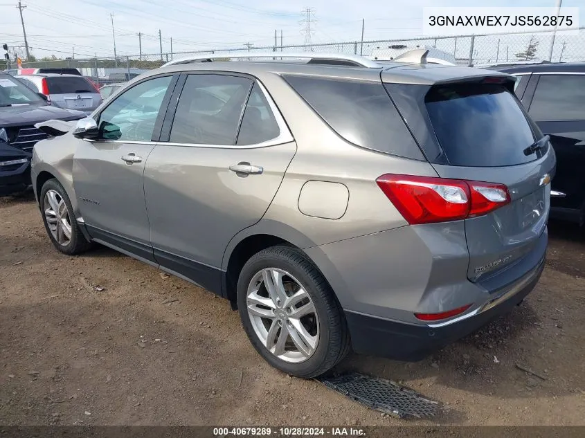 2018 Chevrolet Equinox Premier VIN: 3GNAXWEX7JS562875 Lot: 40679289