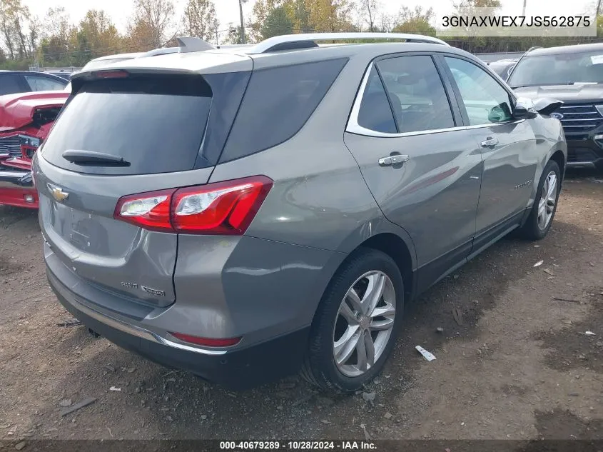 2018 Chevrolet Equinox Premier VIN: 3GNAXWEX7JS562875 Lot: 40679289