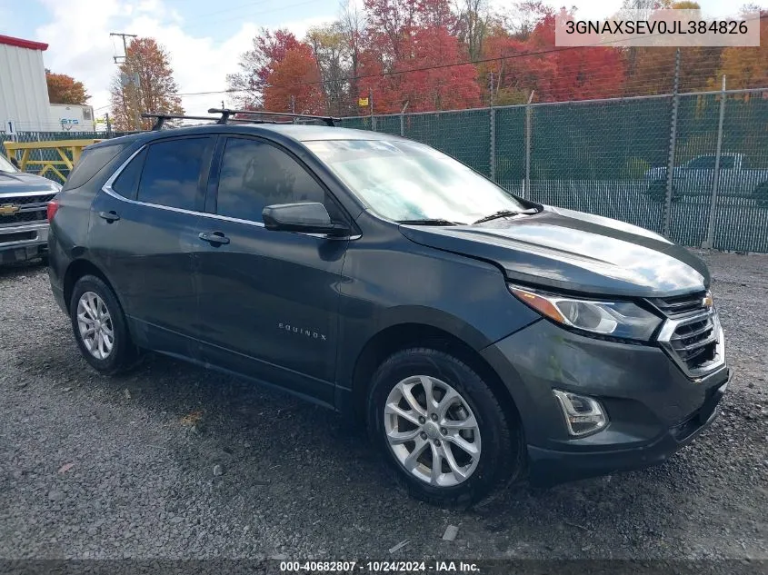 2018 Chevrolet Equinox Lt VIN: 3GNAXSEV0JL384826 Lot: 40682807