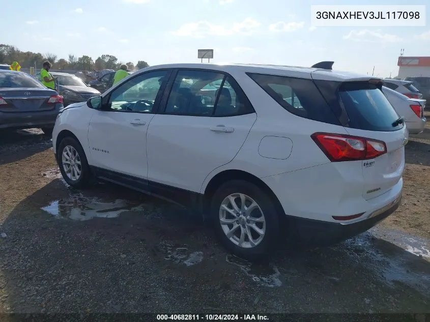 3GNAXHEV3JL117098 2018 Chevrolet Equinox Ls