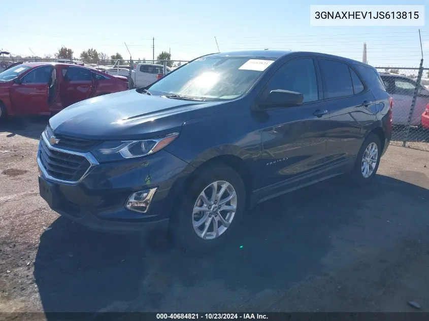 2018 Chevrolet Equinox Ls VIN: 3GNAXHEV1JS613815 Lot: 40684821