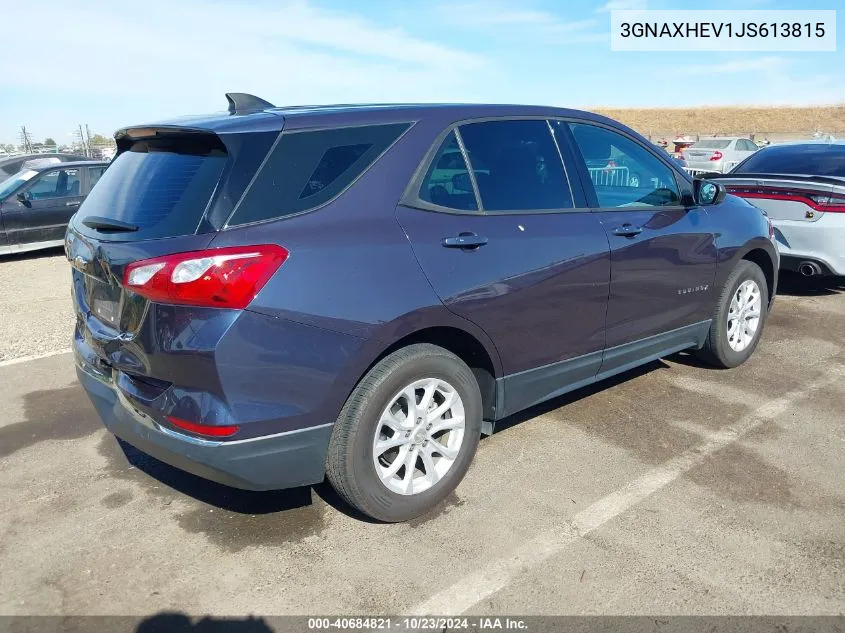 2018 Chevrolet Equinox Ls VIN: 3GNAXHEV1JS613815 Lot: 40684821