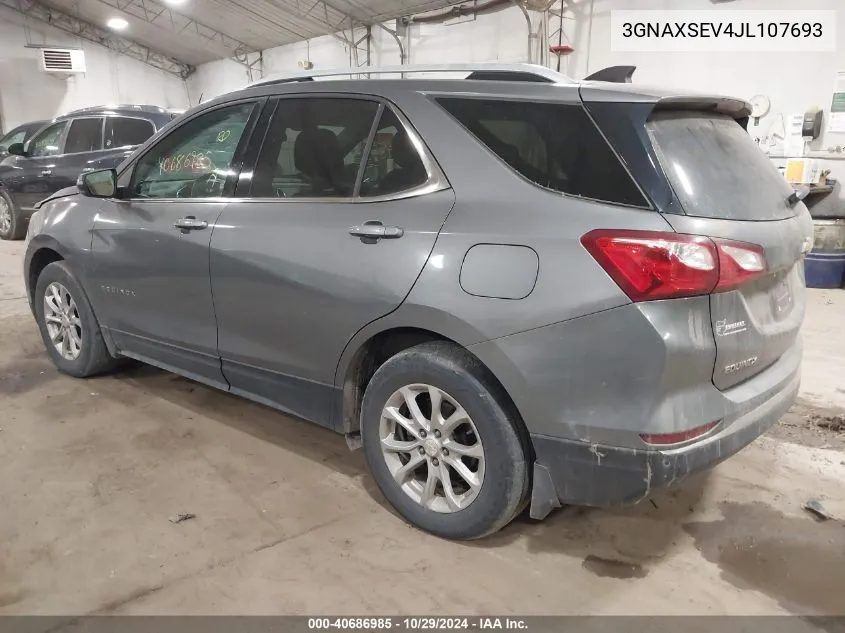 2018 Chevrolet Equinox Lt VIN: 3GNAXSEV4JL107693 Lot: 40686985